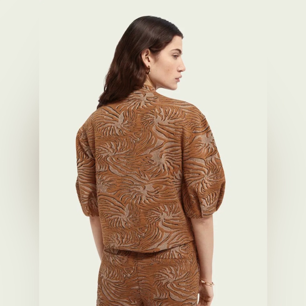 NWT Scotch & Soda x Anthropologie Boxy Fit Printed Jacquard Sweater - XL